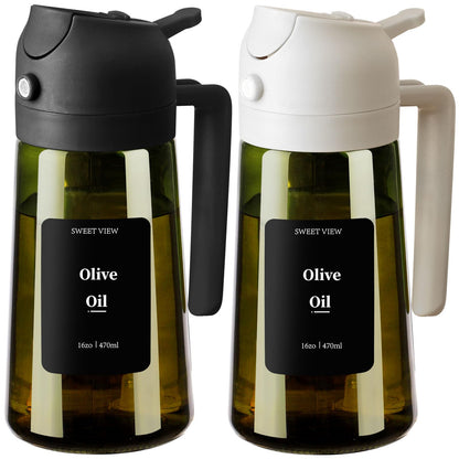 2-in-1 Glass Olive Oil Sprayer & Dispenser
