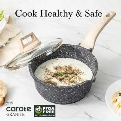 Nonstick Saucepan Set with Lids - 1.5 & 3 Quart