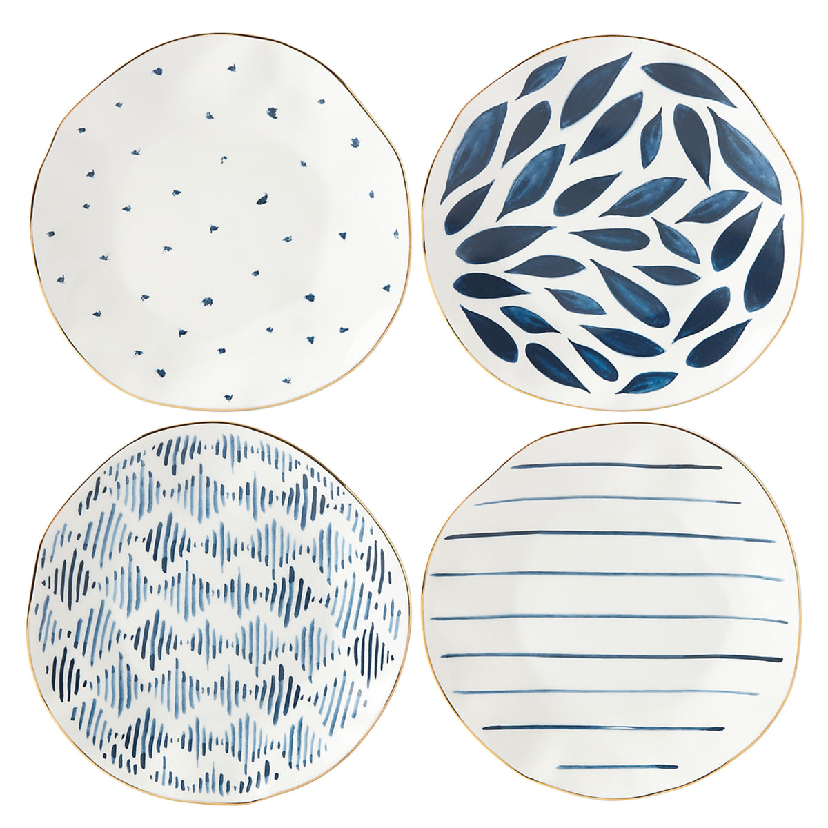 Porcelain Dinnerware Set with Blue Bay Design