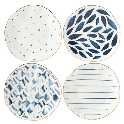 Porcelain Dinnerware Set with Blue Bay Design