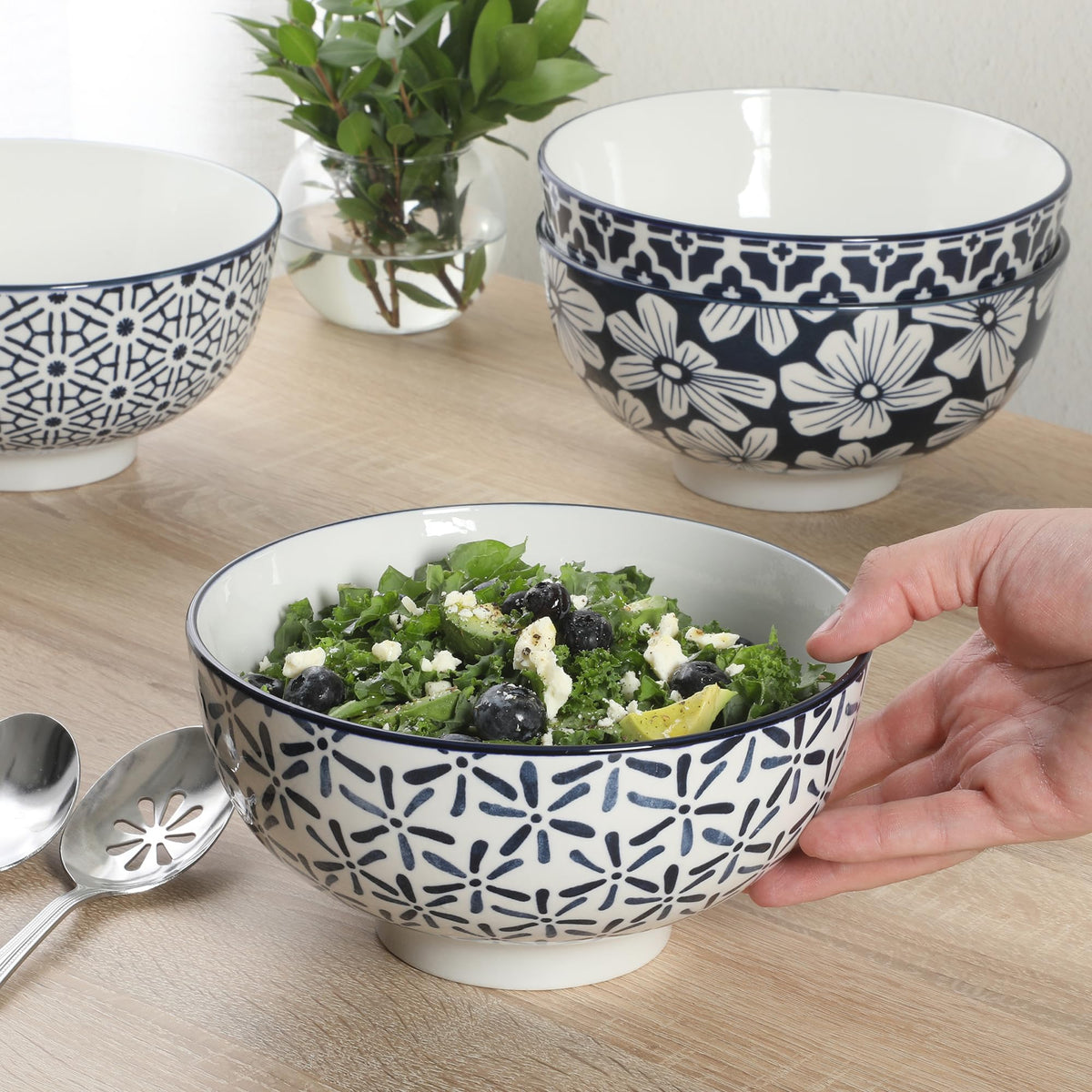 Stoneware Serving Bowl Set for Everyday Dining