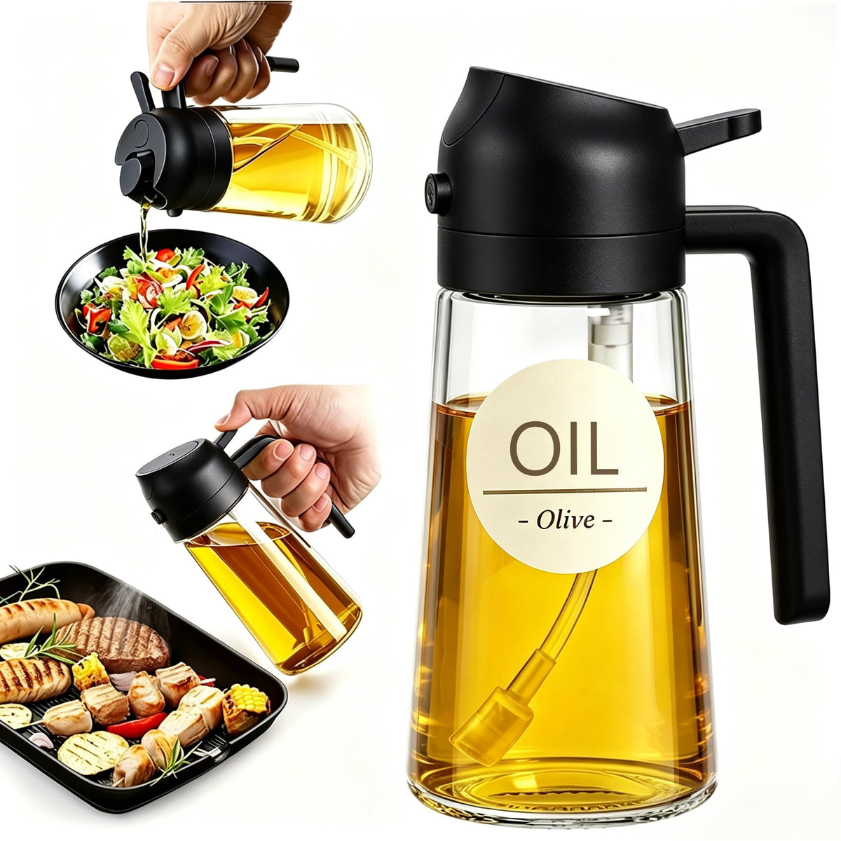 Pure Future 2-in-1 Olive Oil Sprayer for Cooking