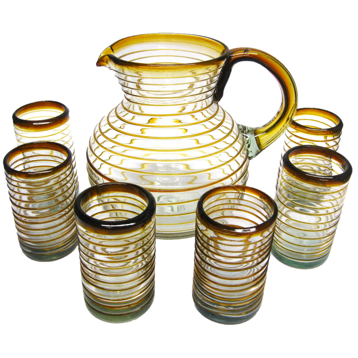 Colored Spiral Drinking Glass Set - 6 Piece