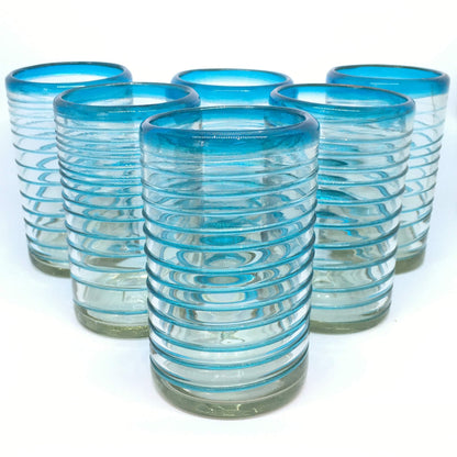 Colored Spiral Drinking Glass Set - 6 Piece