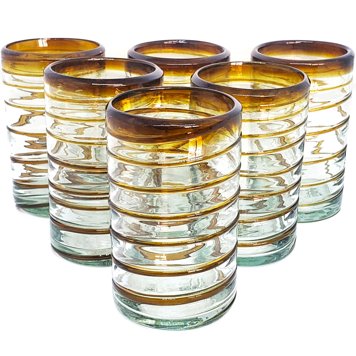 Colored Spiral Drinking Glass Set - 6 Piece
