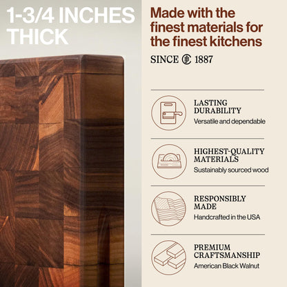 End-Grain Wood Chopping Block - 18 x 12 Inch