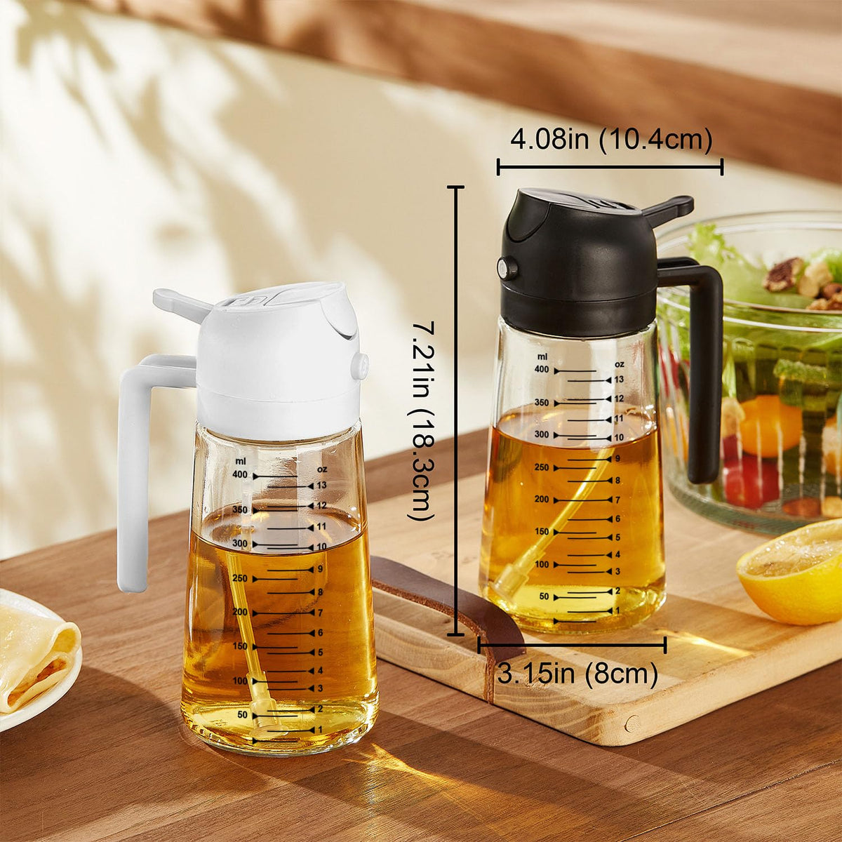 2-in-1 Glass Olive Oil Sprayer & Dispenser