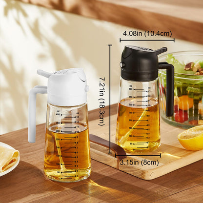 2-in-1 Glass Olive Oil Sprayer & Dispenser