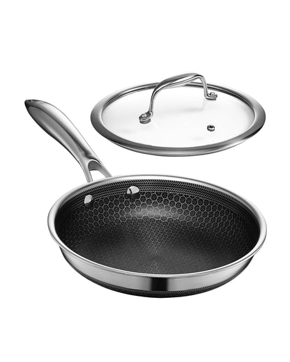 HexClad Hybrid Stainless Steel Frying Pans