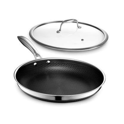 HexClad Hybrid Stainless Steel Frying Pans