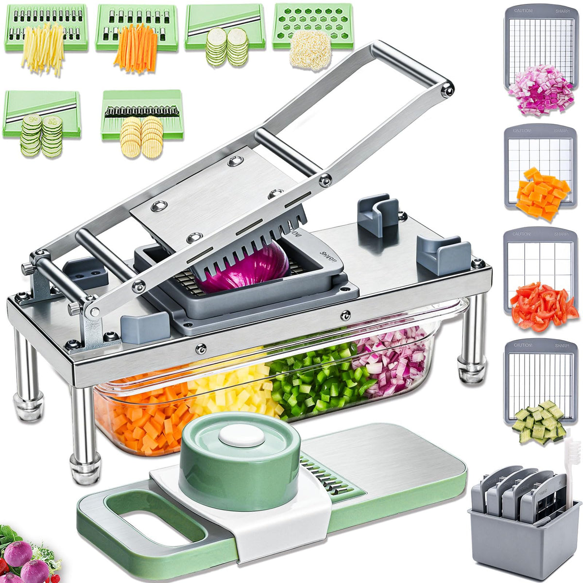 Vegetable Chopper & Dicer with Storage Container