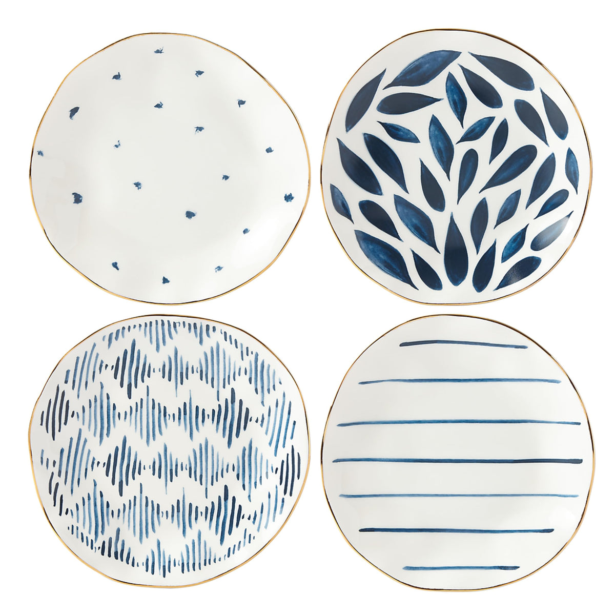 Porcelain Dinnerware Set with Blue Bay Design