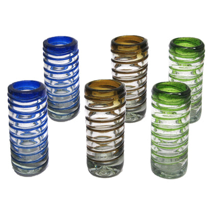 Colored Spiral Drinking Glass Set - 6 Piece