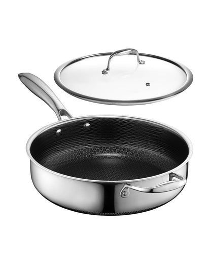 Hybrid Nonstick Deep Sauté Pan with Lid