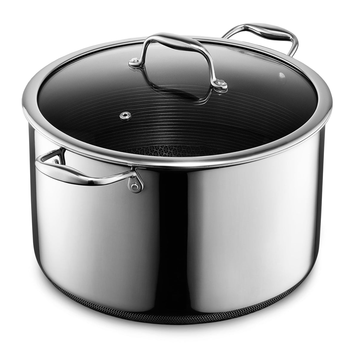 Hybrid Nonstick Stockpot with Tempered Glass Lid