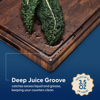 End-Grain Walnut Cutting Board with Juice Groove