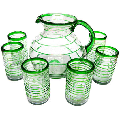 Colored Spiral Drinking Glass Set - 6 Piece