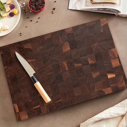 End-Grain Wood Chopping Block - 18 x 12 Inch