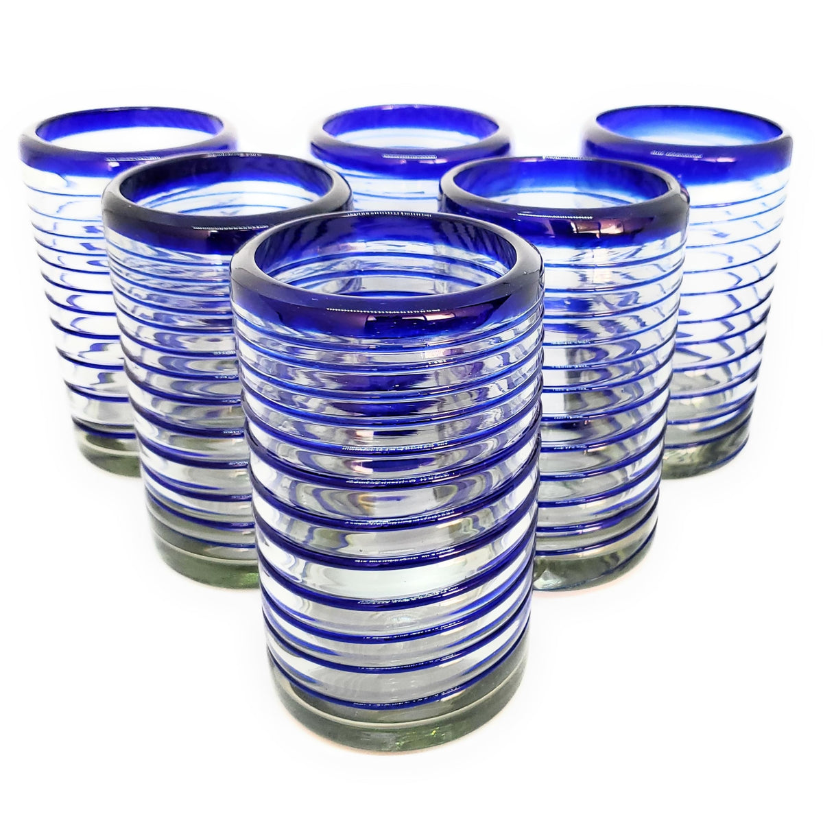 Colored Spiral Drinking Glass Set - 6 Piece