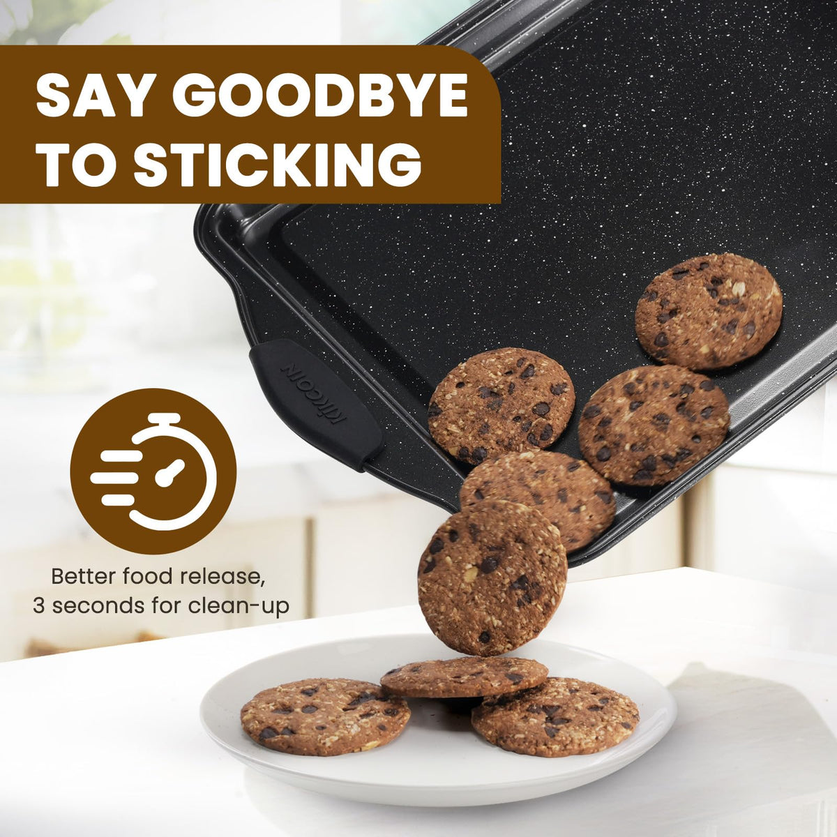 Nonstick Baking Pan Set with Silicone Handles