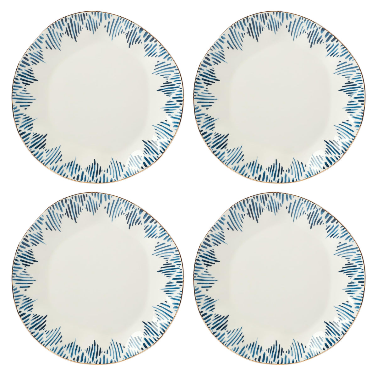 Porcelain Dinnerware Set with Blue Bay Design