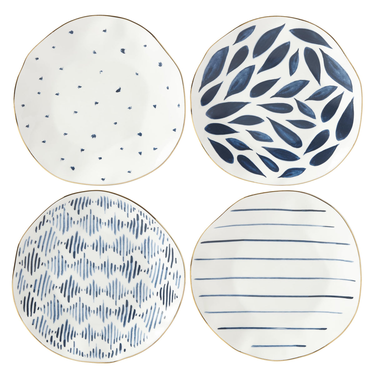 Porcelain Dinnerware Set with Blue Bay Design