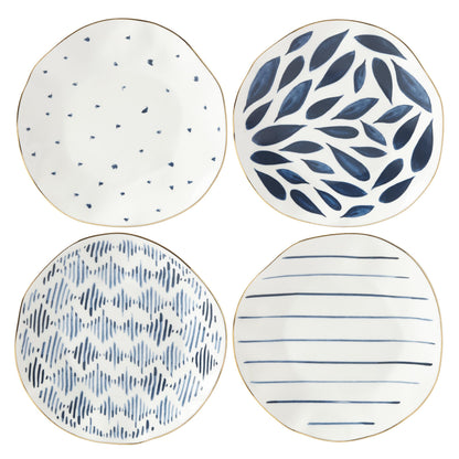 Porcelain Dinnerware Set with Blue Bay Design