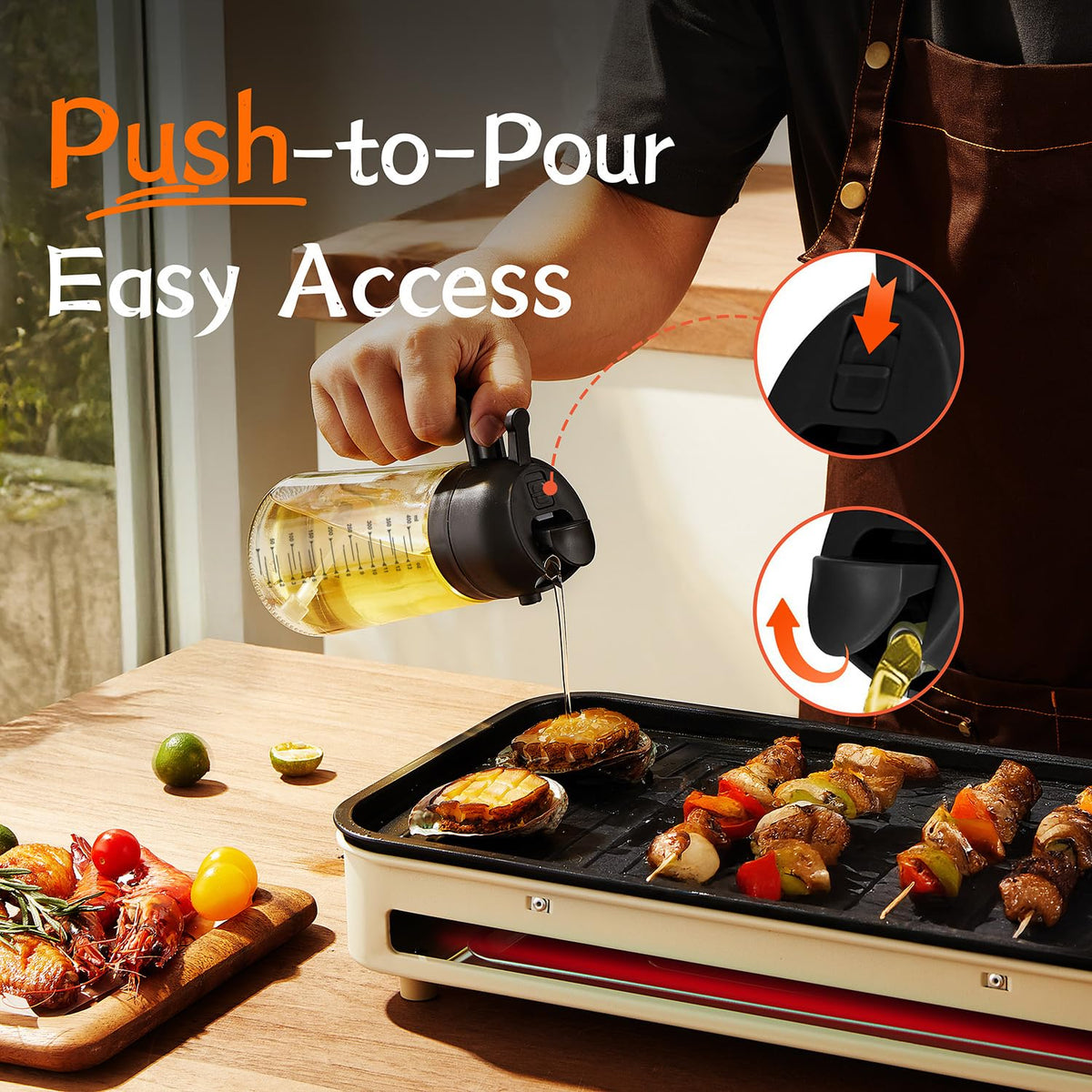 2-in-1 Glass Olive Oil Sprayer & Dispenser