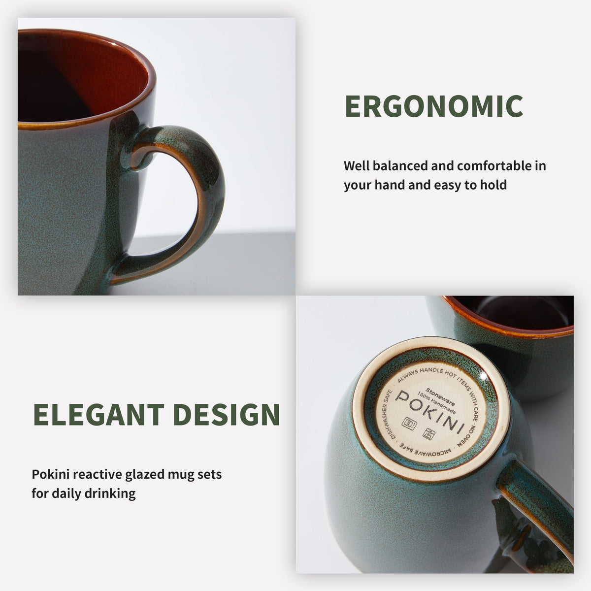 14 oz Ceramic Coffee Mug Set - 4 Piece