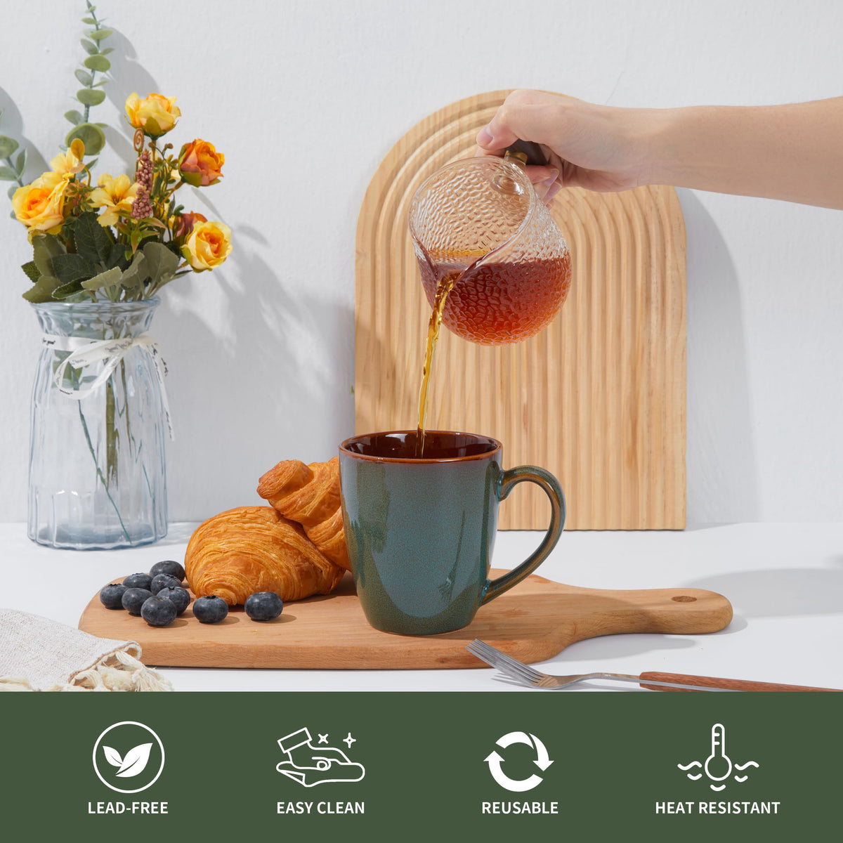 14 oz Ceramic Coffee Mug Set - 4 Piece