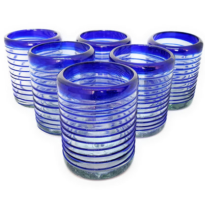 Colored Spiral Drinking Glass Set - 6 Piece