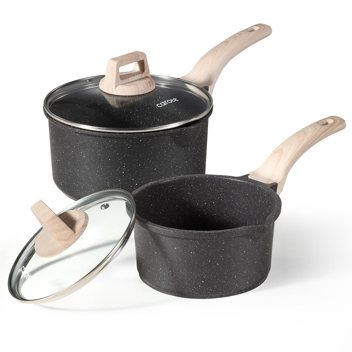 Nonstick Saucepan Set with Lids - 1.5 & 3 Quart