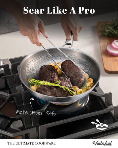 Hammered Titanium Roasting Pan with Lid