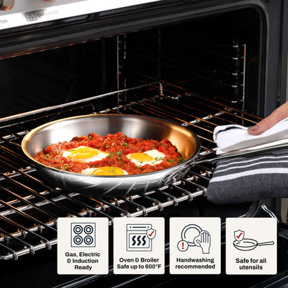 Stainless Steel Nonstick Braiser Pan - 3 Quart