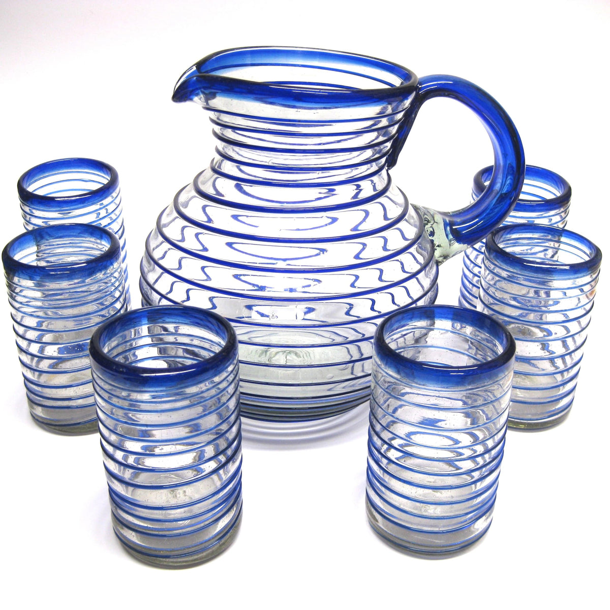 Colored Spiral Drinking Glass Set - 6 Piece