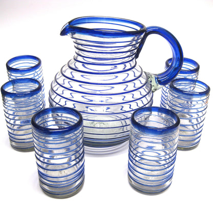 Colored Spiral Drinking Glass Set - 6 Piece